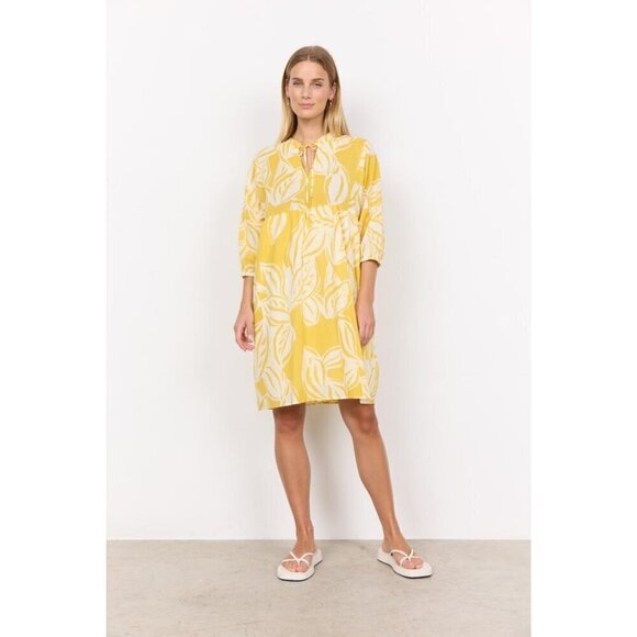NWT SOYA CONCEPT Elvine 100% Organic Cotton Lemon Yellow Dress - Picture 1 of 5